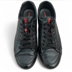 🔥 Prada Linea Rossa Black Leather Sneakers 🔥